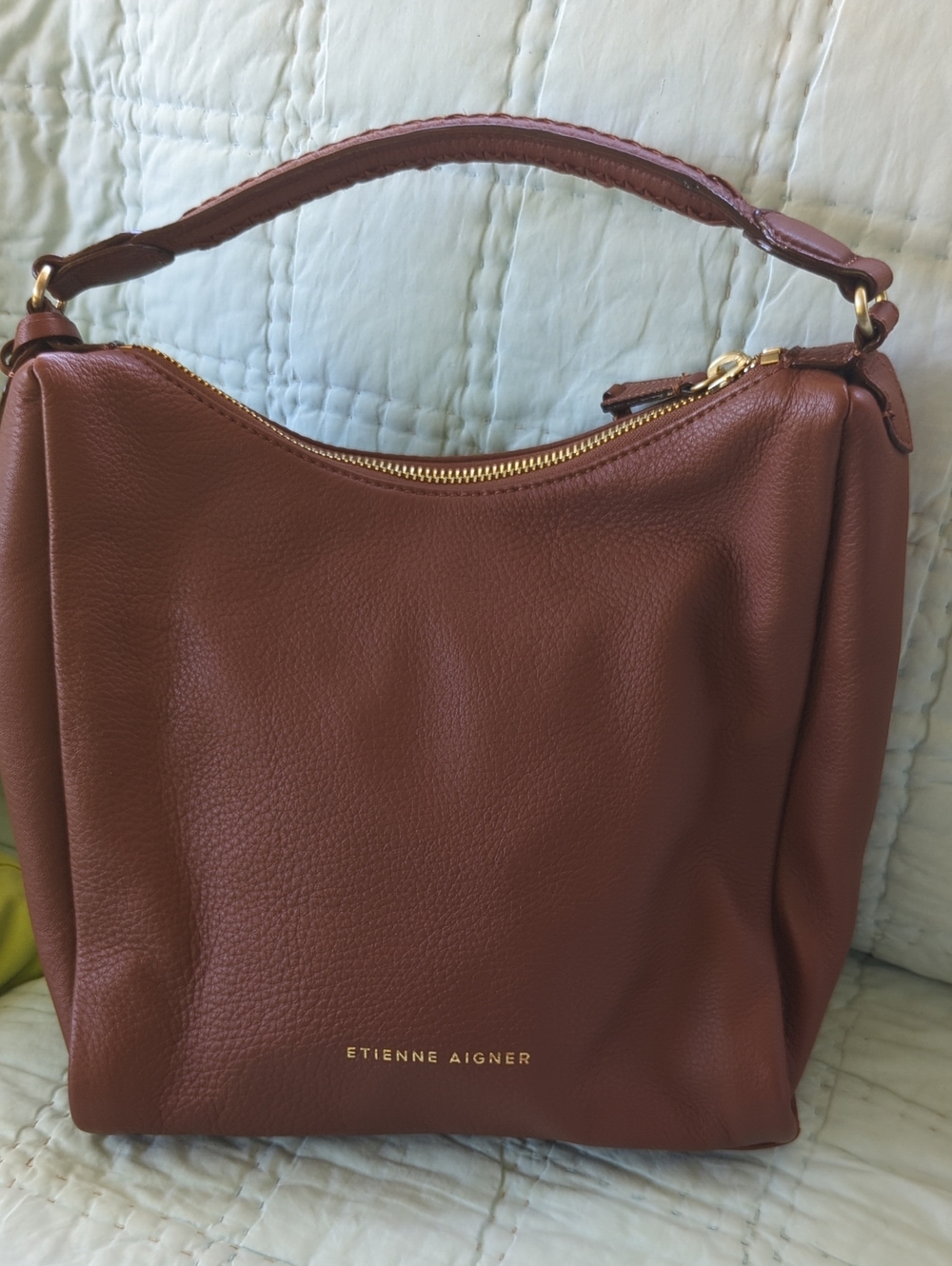 Etienne Aigner Chestnut Brown Leather Shoulder Bag
